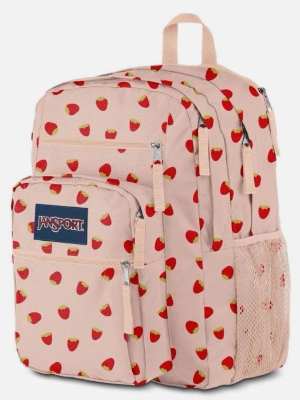 Jansport Big Student 17.5” Strawberry Print Backpack Pink School College